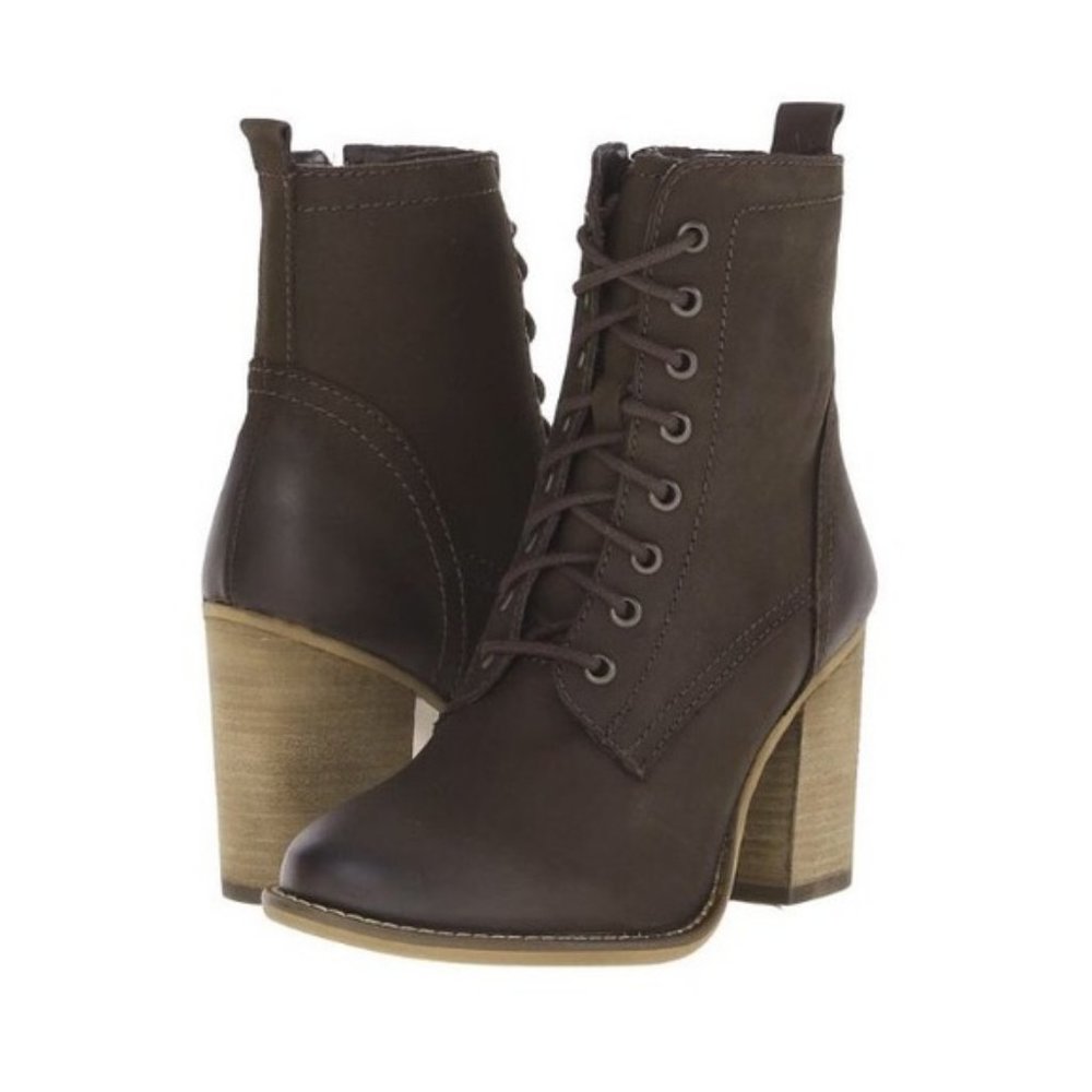 Steve Madden Lace-up Lauuren Boot in Brown NuBuck 8